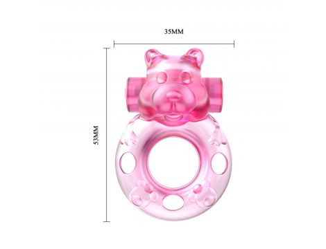 Vibrating Bear Cock Ring – Pink - 2