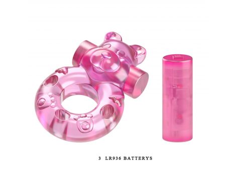 Vibrating Bear Cock Ring – Pink - 7