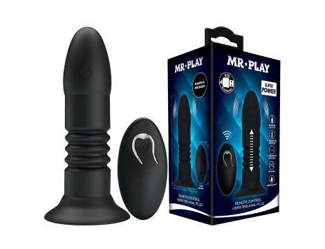MR PLAY - VIBRATING ANAL PLUG 4 vibrations 4 thrusting Remote Control - 2