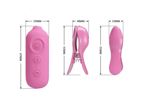 PRETTY LOVE -NIPPLE CLIP, 7 vibration functions 3 electric shock functions - 7