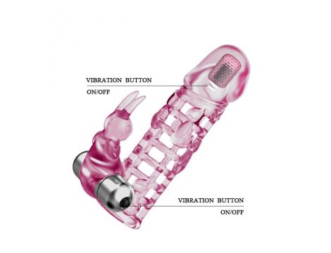 Przedłużka wibrująca Baile Ultimate Love Sleeve różowa 10 funkcji - 5