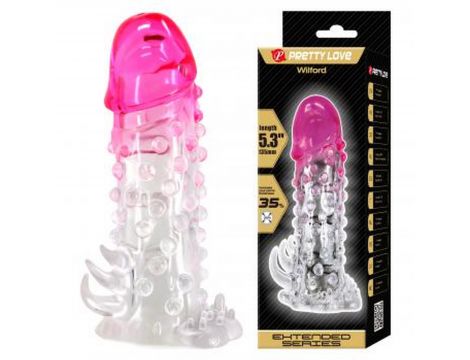 Przedłużka penisa Wilford Pretty Love 13,5 cm wodoodporna z analnym - 2