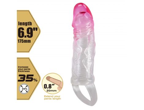 Przedłużka na penisa Pretty Love Odes 17,5 cm TPR wodoodporna - 2