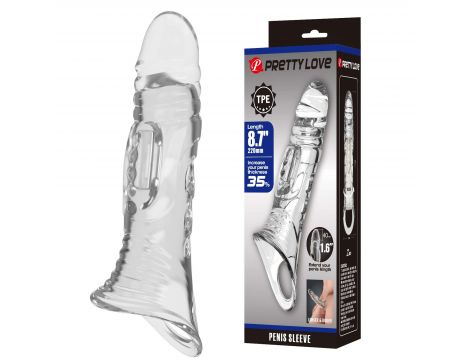 Proteza na penisa Pretty Love przezroczysta TPE 22 cm - 2