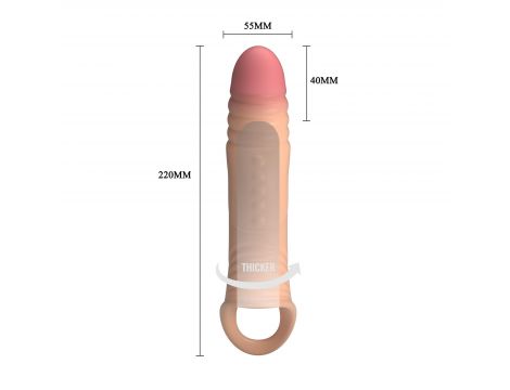 Realistyczna wibrująca nakładka na penisa Pretty Love 22 cm - 8
