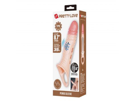 Realistyczna wibrująca nakładka na penisa Pretty Love 22 cm - 7