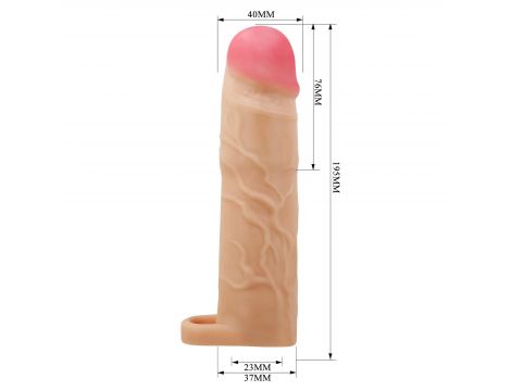 Przedłużka na penisa Pretty Love Gerd Flesh TPR 76 mm - 9