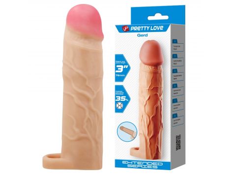 Przedłużka na penisa Pretty Love Gerd Flesh TPR 76 mm - 7
