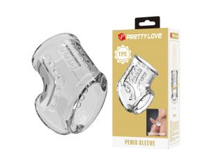 Rękaw na penisa Pretty Love przezroczysty wodoodporny TPE