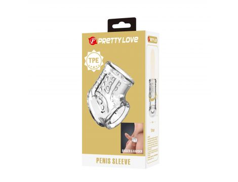 Rękaw na penisa Pretty Love przezroczysty wodoodporny TPE - 6
