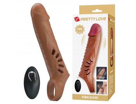 Nakładka na penisa Pretty Love realistyczna 12 wibracji USB - 2