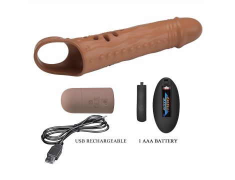 Nakładka na penisa Pretty Love realistyczna 12 wibracji USB - 11
