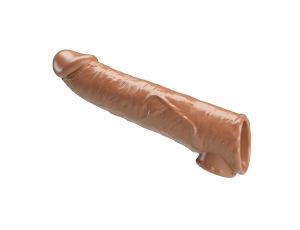 Przedłużka na penisa Pretty Love z wymiennymi wkładkami ciemnobrązowa 26 cm