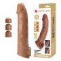 Przedłużka na penisa Pretty Love z wymiennymi wkładkami ciemnobrązowa 26 cm - 4