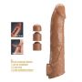 Przedłużka na penisa Pretty Love z wymiennymi wkładkami ciemnobrązowa 26 cm - 6