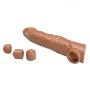 Przedłużka na penisa Pretty Love z wymiennymi wkładkami ciemnobrązowa 26 cm - 7