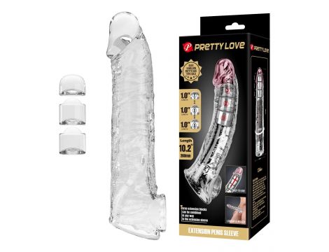 Przedłużka na penisa Pretty Love przezroczysta modułowa 26 cm - 2