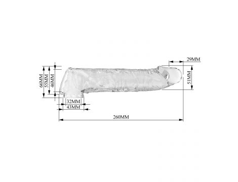 Przedłużka na penisa Pretty Love przezroczysta modułowa 26 cm - 8