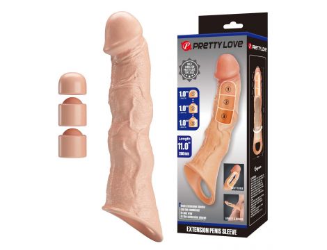 Przedłużka na penisa z regulowanymi wkładkami Pretty Love 28 cm - 2