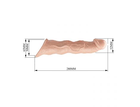 Przedłużka na penisa z regulowanymi wkładkami Pretty Love 28 cm - 6