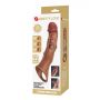 Przedłużka na penisa Pretty Love z regulowanymi wkładkami brązowa 28 cm - 9