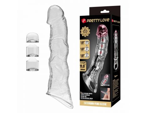 Przedłużka na penisa Pretty Love z modułami transparentna 28 cm - 5