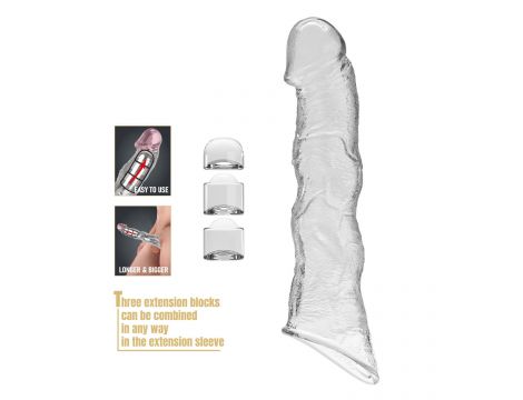 Przedłużka na penisa Pretty Love z modułami transparentna 28 cm - 4