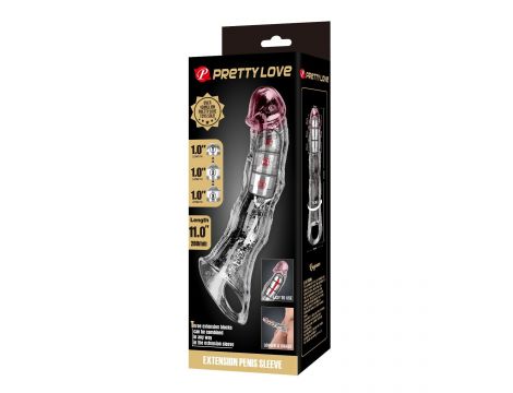 Przedłużka na penisa Pretty Love z modułami transparentna 28 cm - 7
