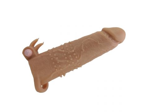 Wibrująca przedłużka na penisa Pretty Love 17 cm naturalna - 2