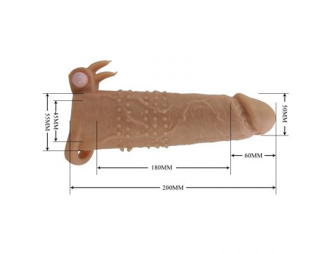 Wibrująca przedłużka na penisa Pretty Love 17 cm naturalna - 7