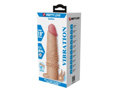Wibrująca przedłużka na penisa Pretty Love 17 cm naturalna - 8