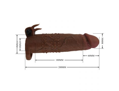 Przedłużka wibrująca na penisa Pretty Love brązowa 17 cm - 8