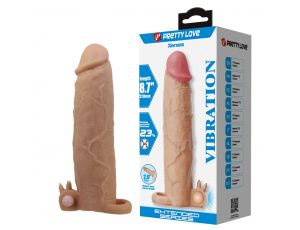 Przedłużka na penisa Pretty Love Xerxes wibrująca cielista 22 cm
