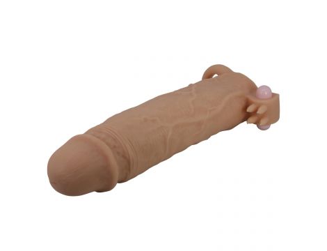 Przedłużka na penisa Pretty Love Xerxes wibrująca cielista 22 cm - 3