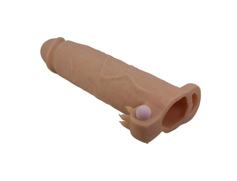Przedłużka na penisa Pretty Love Xerxes wibrująca cielista 22 cm - 8