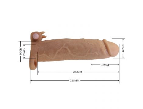 Przedłużka na penisa Pretty Love Xerxes wibrująca cielista 22 cm - 7