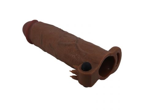 Wibrująca przedłużka na penisa Pretty Love Xerxes 22 cm ciemnobrązowa