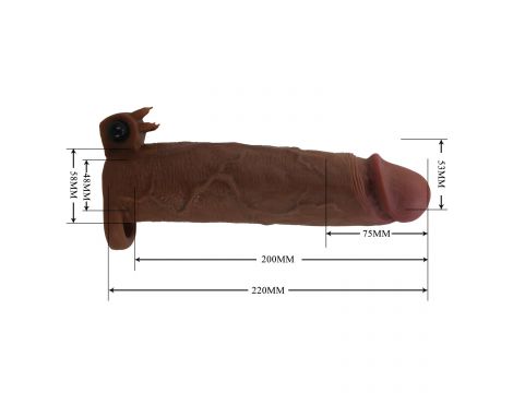 Wibrująca przedłużka na penisa Pretty Love Xerxes 22 cm ciemnobrązowa - 6
