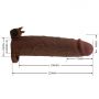 Wibrująca przedłużka na penisa Pretty Love Xerxes 22 cm ciemnobrązowa - 7
