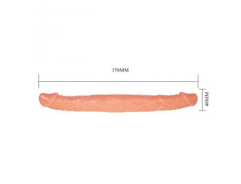 Podwójne dildo Baile TPR cieliste 37 cm - 2
