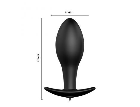 Korek analny wibrujący Pretty Love silikonowy czarny 12 trybów 8,5 cm - 5