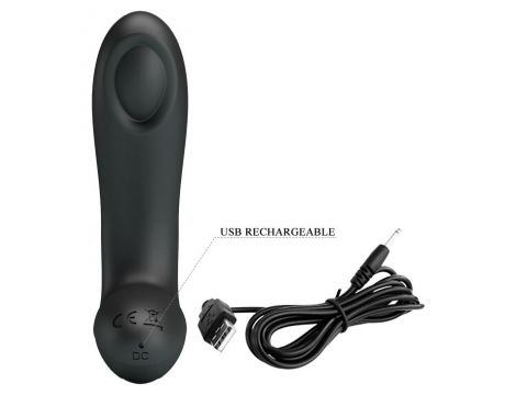 Wibrator analny Pretty Love Archenemy 12 pulsacji silikonowy USB czarny - 3
