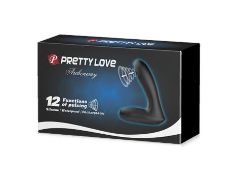 Wibrator analny Pretty Love Archenemy 12 pulsacji silikonowy USB czarny - 4