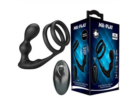 Wibrujący korek analny z pierścieniem Mr Play pilot 12 funkcji - 4