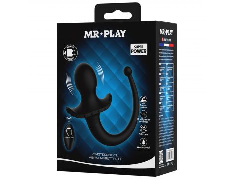 Wibrujący korek analny Mr. Play zdalnie sterowany silikonowy z ogonem - 9