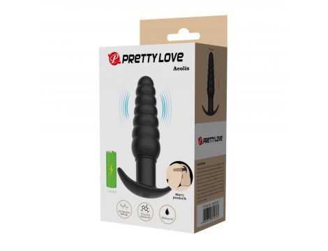 Wibrujący korek analny Pretty Love Aeolis czarny silikonowy - 8