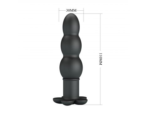 Wibrujący korek analny Pretty Love Jadier czarny silikonowy - 7