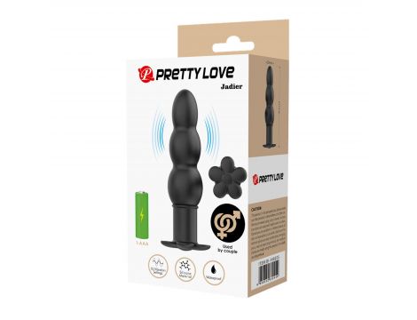 Wibrujący korek analny Pretty Love Jadier czarny silikonowy - 10