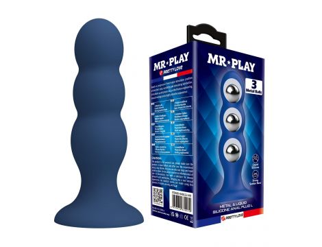 Korek analny silikonowy z 3 metalowymi kulkami Mr. Play - 3
