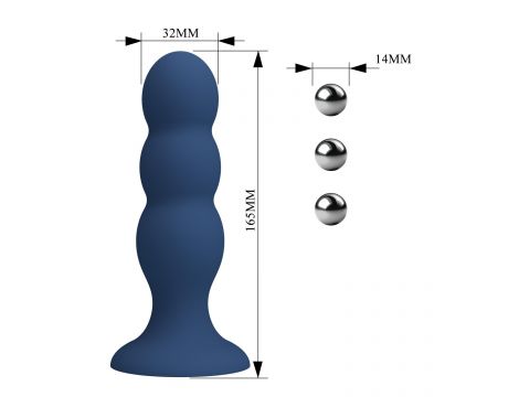 Korek analny silikonowy z 3 metalowymi kulkami Mr. Play - 5
